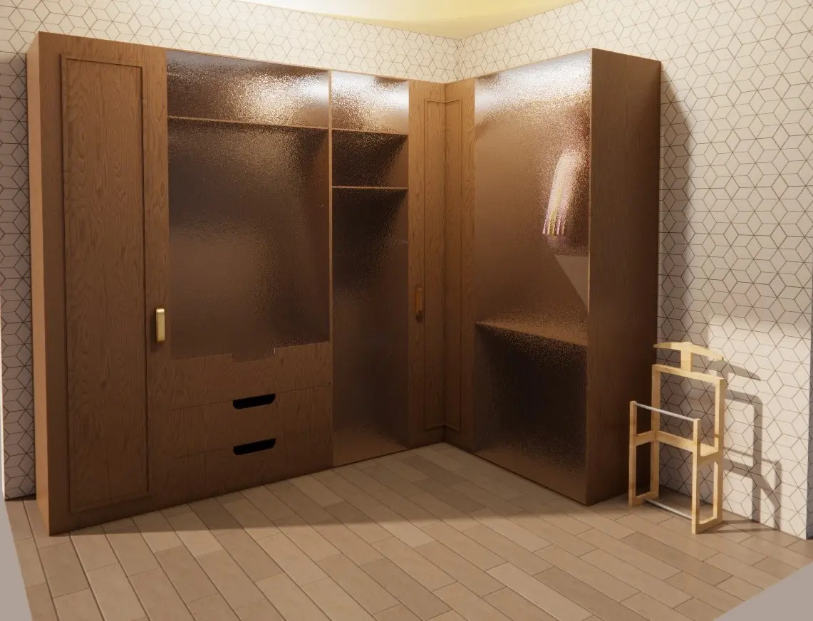 Closed storage unit with a simple, light-colored design close to the Scandinavian kitchen spirit